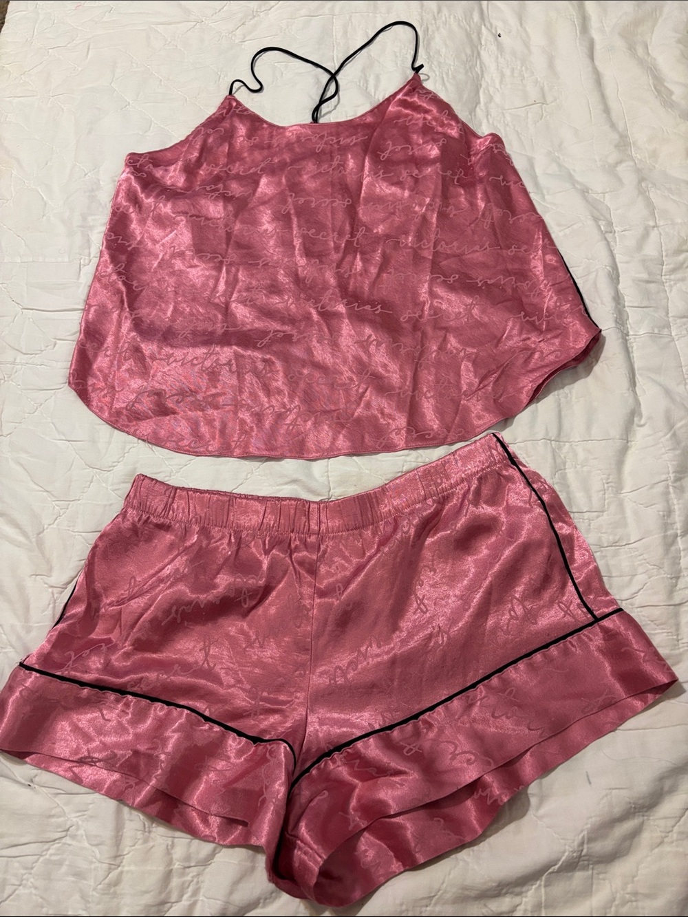 Victoria's Secret Pink Satin Cami & Shorts Pajama Set